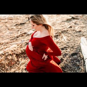 Burgundy maternity dress size medium